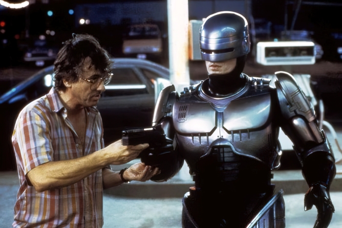 Paul Verhoven na setu filma <em>Robocop</em>, 1987.